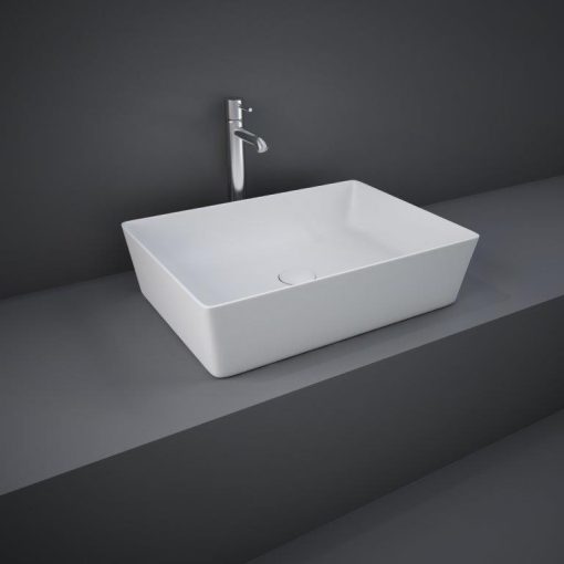 rak feeling rectangular counter top wash basin main image white