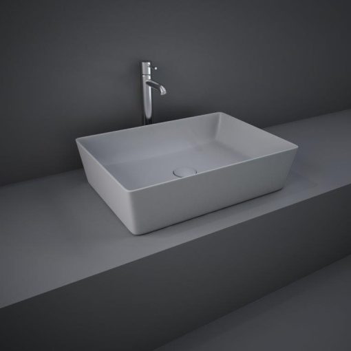 rak feeling rectangular counter top wash basin main image grey