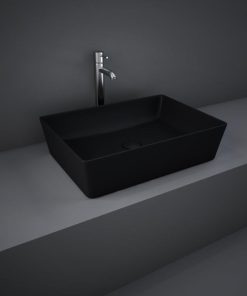 rak feeling rectangular counter top wash basin main image black