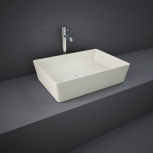 rak feeling rectangular counter top wash basin main image greige