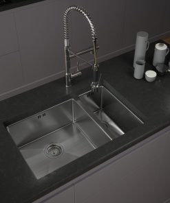 Brushed Stainless Steel Kitchen Sink 1.5 bowl