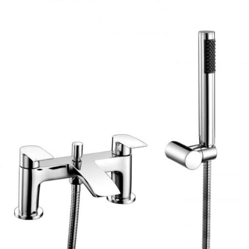 rak curve bath shower mixer chrome main image